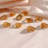 Anello oro resistente all'acqua per donne Nuovo messaggio di incisione Gioielli Regalo Minimalista Lettera SUQARE ACCIAIO IN ACCIAIO