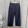 Дизайнерские джинсы Жаккардовые письма Джинсовые брюки для женщин плюс размер женские брюки высококачественные леди джинсы