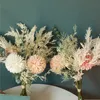 Neue hochwertige künstliche Blumen Seidenschild Löwenzahn Eukalyptus Hybrid Bouquet Hochzeit Home Dekoration falsche Blume