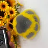 Rex rabbit hair key chain Fur kitten claw plush pendant Small paw bag Bear key car