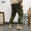 Algodão Algodão Algodão Militar Corredores Homens Streetwear Calças Táticas Moda Com Correia Calças do Exército de Carga Harajuku Roupas 220325