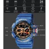 Smael Military Watches Men Sport Watch Waterproof Wristwatch StopwatchアラームLEDライトデジタルウォッチメンズビッグダイヤルクロック8043 220530