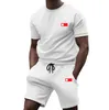 Tute da uomo firmate Estate Uomo Set Tuta Casual T-shirt tinta unita Maniche corte E Pantaloncini Set da 2 pezzi Moda uomo Fitness Pantaloni da allenamento Abiti da allenamento