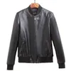 Lautaro Spring Short Leather Bomber Jacket Kvinnor Fashion Svart Mjukt ljus Faux Läderjackor för kvinnor med långärmad 7xl L220801