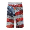 Mäns shorts Board Small Mens Summer Independence Day Pants Pocket Drawstring Loose Casual Sports Right Five Pointes Mens Naom22