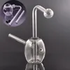 Narghilè portatile piccolo in vetro per bong ad acqua con pentola per olio staccabile a mano Fumo a mano Ashcatcher Bong Dab Rig Bong Cucchiaio per tabacco Tubi 2 pezzi