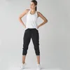 L22 Kvinnor Stretch Yoga Leggings Fitness Running Gym Sports Croped Pants With Pockets Female Push Up Sport High midja Active Capr6867946