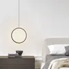 Hängslampor modern svart vit rund lampa för säng sida belysning nordisk enkel led lång tråd upphängning hängande ljus levande rum