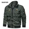 Mänjackor Zipper Bomber Green Coat Man Windbreaker Outdoor Military Fashion Clothing Autumn Tops 220813