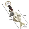 Keychains Punk Style Hollow Bronze Alloy Fish Charm Car Key Pendant Men Women Keyrings Accessories Gifts Vintage Fashion Jewelry Enek22