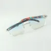 Direktförsäljning Medium Diamond Solglasögon 3524024 Med Påfågel Trä Temples Designer Glasögon, Storlek: 18-135 mm