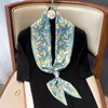 Luxury Retro Carriage Long Silk Scarf Female Animal Print Decoration Dot Thin Narrow Bag Hair Band Ribbon Scarfs Women