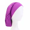 Solid Color Satin Wide Band Night Hats For Women Girl Elastic Sleep Caps Bonnet Hair Care Beanie Fashion Accessories