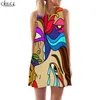 Women Tank Tops Polynesia Tiare Flower 3D Printed Loose Dress Fashion Short Female Vest Streetwear Sleeveless Dress W220616