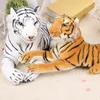 Grandes animais macios de pelúcia leão tigre tigre brinquedos de travesseiro de travesseiro leão pentuche kawaii boneca algodão brinquedo brinquedo para crianças 220517