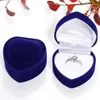 Presente do dia dos namorados Proposta de anel de formato de coração vermelho proposta de casamento Caixa de veludo para joias de brinco de anel