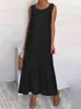 Celmia 2022 Summer Maxi Long Dress Bohemian See-Frough Women Ruffles Beach Sundress swobodne luźne bez rękawów Cienka impreza Vestido Y220526