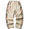 Aolamegs Męskie spodnie boczne patchworka swobodne spodnie dresowe harajuku ładunek prosty jogging mężczyzna High Street Streetwear para 220622