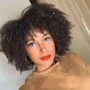 Afro Kinky Curly Wigs Full Machine Billiga solljus Humhår för Balck Women Remy Brasilian Short 220707