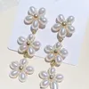 Dangle & Chandelier Pair White Pearl Daisy Flower Small Child Hair Claw Elegant Hairpin Girls Clip Styling Tool Accessories 2022