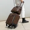 Suitcases 2022 High Quality 16 Inch Retro Women Luggage Travel Bag With Handbag Rolling Suitcase Set On Wheels294P