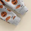 Kleidungssets 0613 Lioraitiin 03 Jahre Baby Jungen Mädchen Halloween Outfits Langarm O Hals Kürbis Print Tops Grau Kordelzug Hosen 220826