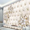 diamond pearl flower soft bag backdrop 3D wallpaper living room bedroom TV background mural wallpaper for walls 3