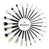 BEILI Black Professional Goat Makeup Brush Poel em pó de contorno Olhos corretivos Misturando 15/25/30pcs Brush de maquiagem Conjunto 220623