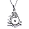 Colar de botão de cristal de cristal árvore da moda de 18 mm Botões de gengibre de 18 mm encantos com colares de corrente de aço inoxidável para jóias femininas