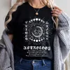 レディースTシャツの神秘的な占星術星座サイングラフィックTシャツ女性ヴィンテージボーホーTシャツホロスコープTシャツ魔女トップティー