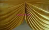 6 meter lengte bruiloft achtergrond partij decoratie ijs zijde stof draperie goud swag podium achtergrond drape gordijn achtergrond swags6465079