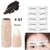 Rehausseurs de sourcils 1 pièces timbre avec 5 types de pochoir formant le Kit de maquillage poudre de sourcils imperméable Style de définition des yeux végétalien