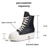 Boots Hot Ins Women Canvas Shoes Luxury Trainers Platform Lace Up Sneakers Casual Height Increasing Zip High-top Black 220811