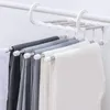 Huishoudelijke vijf-in-one roestvrijstalen magische broek rack slaapzaal variabele opvouwbare kleding droogrekjes garderobe hanger wh0561