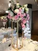 Украшение вечеринки Свадебная цветочная стенда металлическая золотая ваза стол колонка для центрального декора