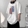 アブストラクトパターンメンズTシャツ夏の特大のTシャツを印刷するカジュアルシックブランドトップユニセックスハラジュク女性服0615