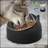 Forniture per mangiatoie per ciotole per gatti Pet Home Garden Dog 200Ml Cute Kawaii Stainless Steel Proteggi la ciotola dell'acqua della colonna vertebrale cervicale sollevata con scorrevole