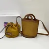 7A Designer di alta qualità borse da donna borse da ragazza in paglia di rattan e lino borse una spalla borsa a secchiello a tracolla di lusso moda signora tote Borse con coulisse 24 cm