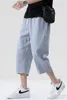 Summer Casual Pants Men s Wild Cotton and Linen Loose Korean Style Trend Nine point Straight Trousers 220621