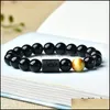 Arts et artisanat 8mm perles de pierre d'oeil de tigre 12 constellation couple brins noirs bracelet hommes bracelets pour femmes pseras m sports2010 dhuwt