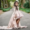 Abiti da ragazza Belle bambine per bambini Blush Pink Maniche lunghe Pizzo Flower Girl Wedding Birthday Party DressesGirl's