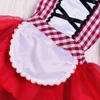 Citgeett Bebé recién nacido Niñas Tule Tutu Encaje rojo Falda de lujo Capa Trajes Conjunto Jarretel Ropa J220711