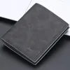 Wallets Men's Short Wallet Casual Multi-card Slot Thin Card Holder ID/po 2022 Male Purse Case Bag PU LeatherWallets