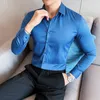 القمصان اللباس للرجال ربيع أزياء أبيض قميص أبيض إنجلترا 10 ألوان Camisa Masculina Slim Fit Long Sleeve Korean Men QH8801Men's