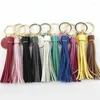 Keychains Leather Long Tassel Dangle Drop For Women Creatively Enamel Disc Blank KeychainsKeychainsKeychains Emel22