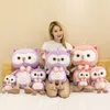 25cm cute owl plush toy doll girl sleeping with doll pillow on bed