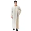 Roupa étnica Homem Abaya Muslim Vestido Paquistão Islã Abayas Robe Arábia Saudita Kleding Mannen Kaftan Oman Qamis Musulman De Mode Homme
