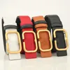 High Quality Fashion Men Belt V Letter Metal Golden Silver Pin Buckle Leather 3.8cm Belt For Women