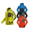 Man Splicing Colors Outdoor Climbing Jackets Wear For Mens Soft Shell Stand Neck Hooded Cycling Waterproof Casual Jackets 1553