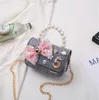 Mini bolsa para crianças meninas sacos crossbody princesa cute bolsas de ombro com lantejoulas de arco pérola menina pequena DE259